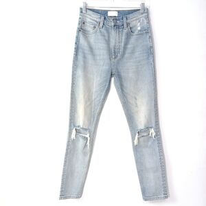 Boyish The Billy High waist Ripped Knee Jeans in Light Wash Size 26